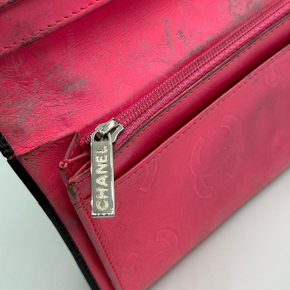Chanel Cambon Ligne Long Wallet Black Lambskin Pink Series 10 w/ Holo, Auth Card - Picture 11 of 16